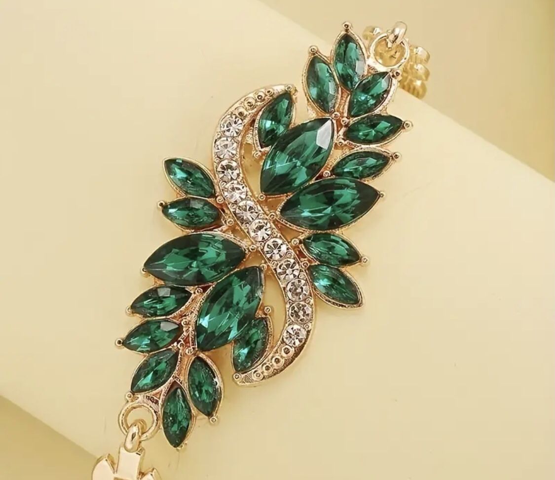 Green Rhinestone Bracelet