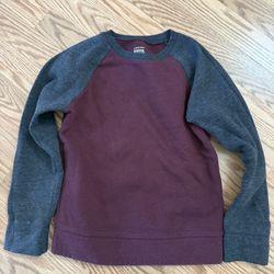 Boys Gray Burgundy Sweatshirt Size 7