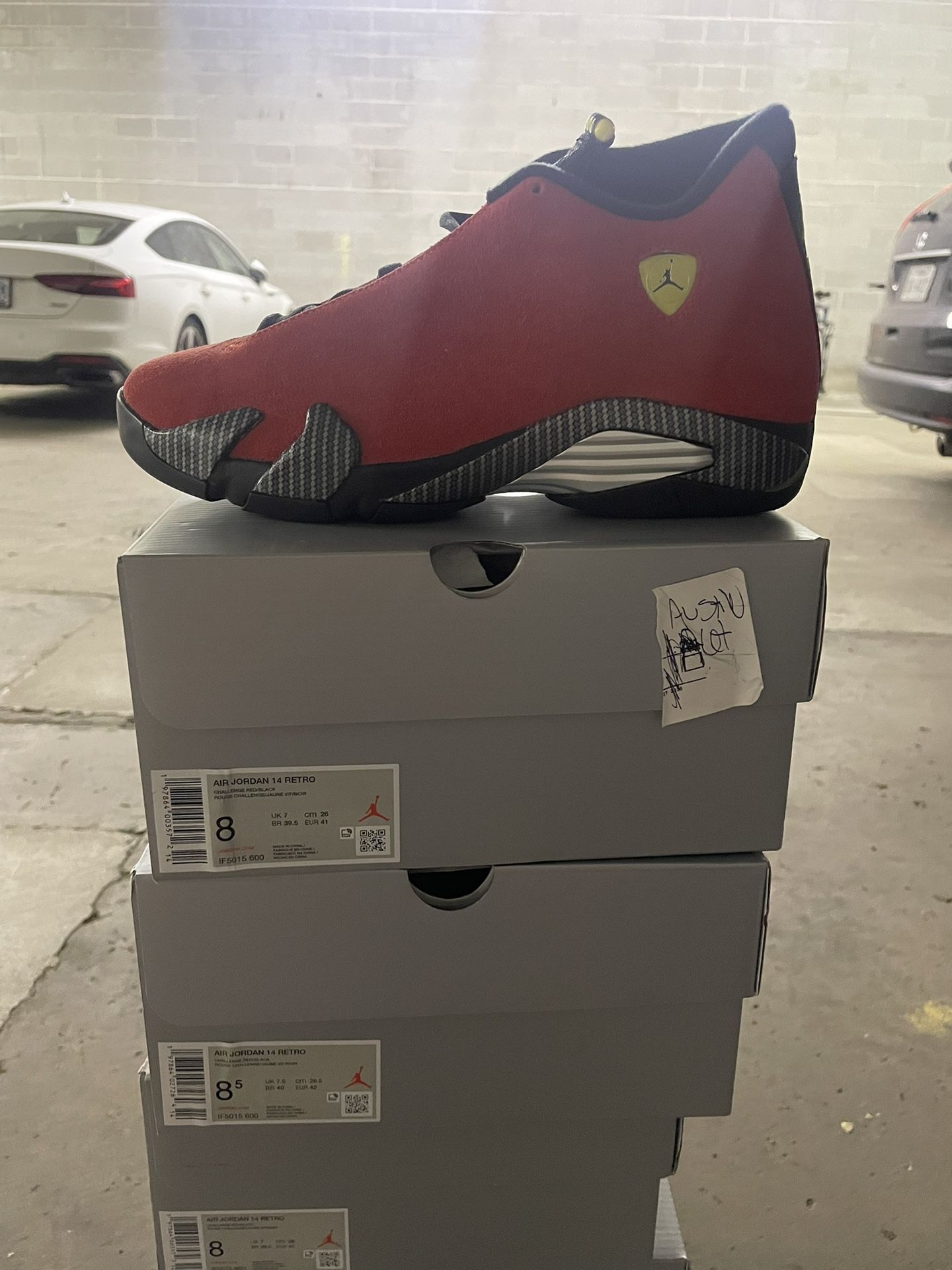Air Jordan 14 Ferrari Sz 8,8.5,13 DS