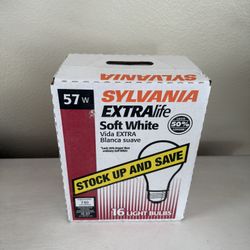 Sylvania Soft White 57W Light Bulbs - Set of 16