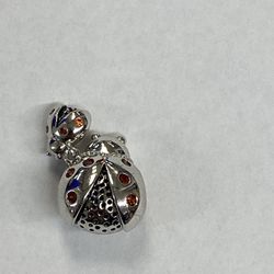 Gnoce 925 Silver Charm Ladybug 