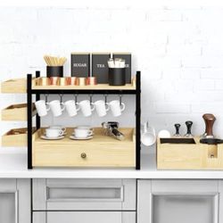 KALEI-DO-SCOPE 2 in 1 Coffee Bar Organizer and Espresso Tamping Station