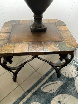 Living room table and lamp