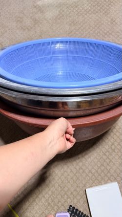4pc extra large wash basin & strainer set
