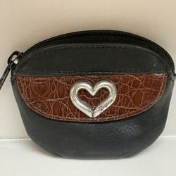 Vintage Brighton Black & Brown Zip Top Coin Purse