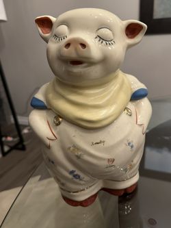 Cookie Jar - Vintage Smiley Pig