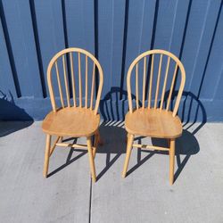 2 Solid Wood Chairs