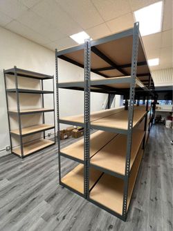 Industrial Warehouse Shelving 96 in W x 24 in D Boltless 5 Tier Steel Shelves Similar to Uline Delivery Available