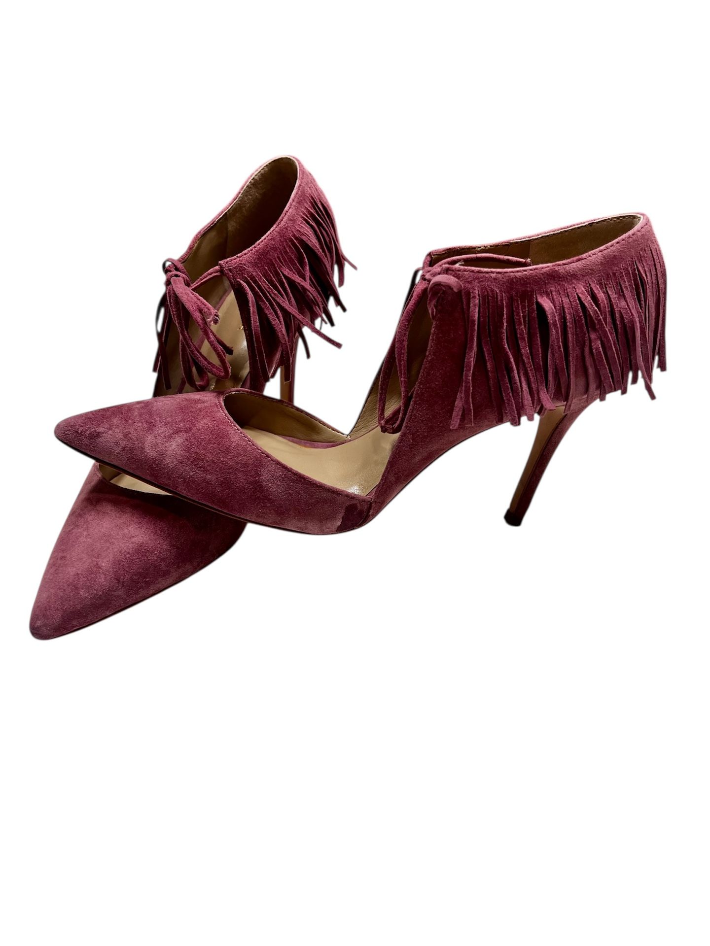 Ann Taylor Nicolette Fringe Suede Pumps, Heel 3.1/4 - size 7