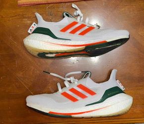 ADIDAS ULTRABOOST 21 NCAA PACK MIAMI HURRICANES SHOES SNEAKERS GX7966 SIZE 11