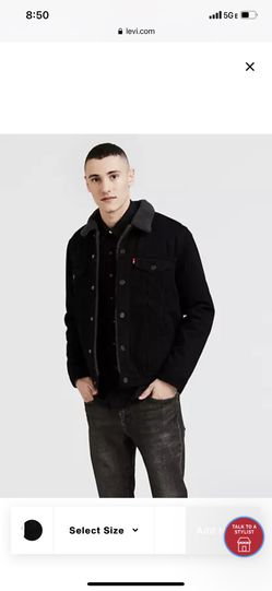 LEVIS BLACK SHERPA TRUCKER JACKET