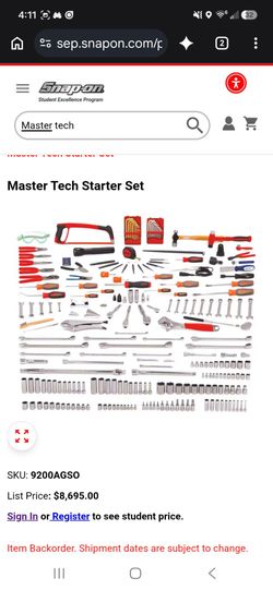 Snap-on Master Tech Starter Tool Set