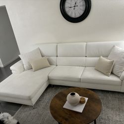 White Leather Sectional Couch