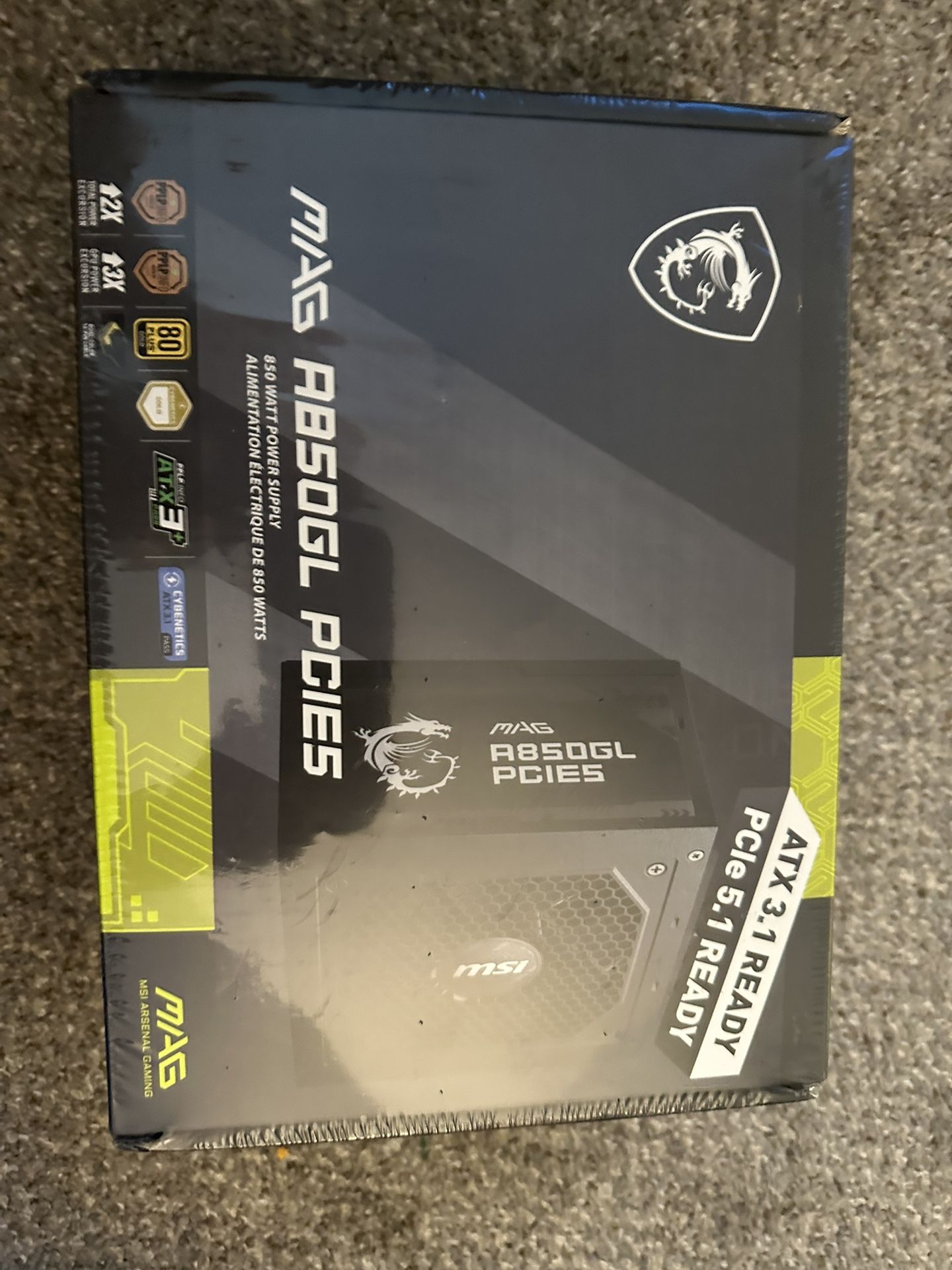 MSI MAG A850GL PCIE 5.1 & ATX 3.1 Gaming Power Supply - Full Modular - 80 Plus Gold Certified 850W - Compact Size - ATX PSU - 10 Year Warranty