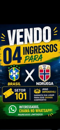 4 tickets Brasil vs Norway sec 101