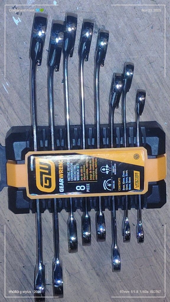 Metric Reverse Combination ratcheting Wrench Set