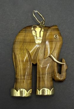 Gold Wooden Elephant 