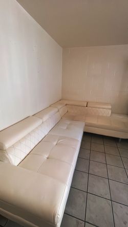 Cream leather couch