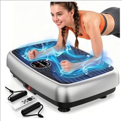 Vibration Plate Exercise Machine, Dual Motor Vibrating Plate for Lymphatic Drainage Weight Loss 450 Lbs Capacity, 120 Levels Full Body Workout Shake P