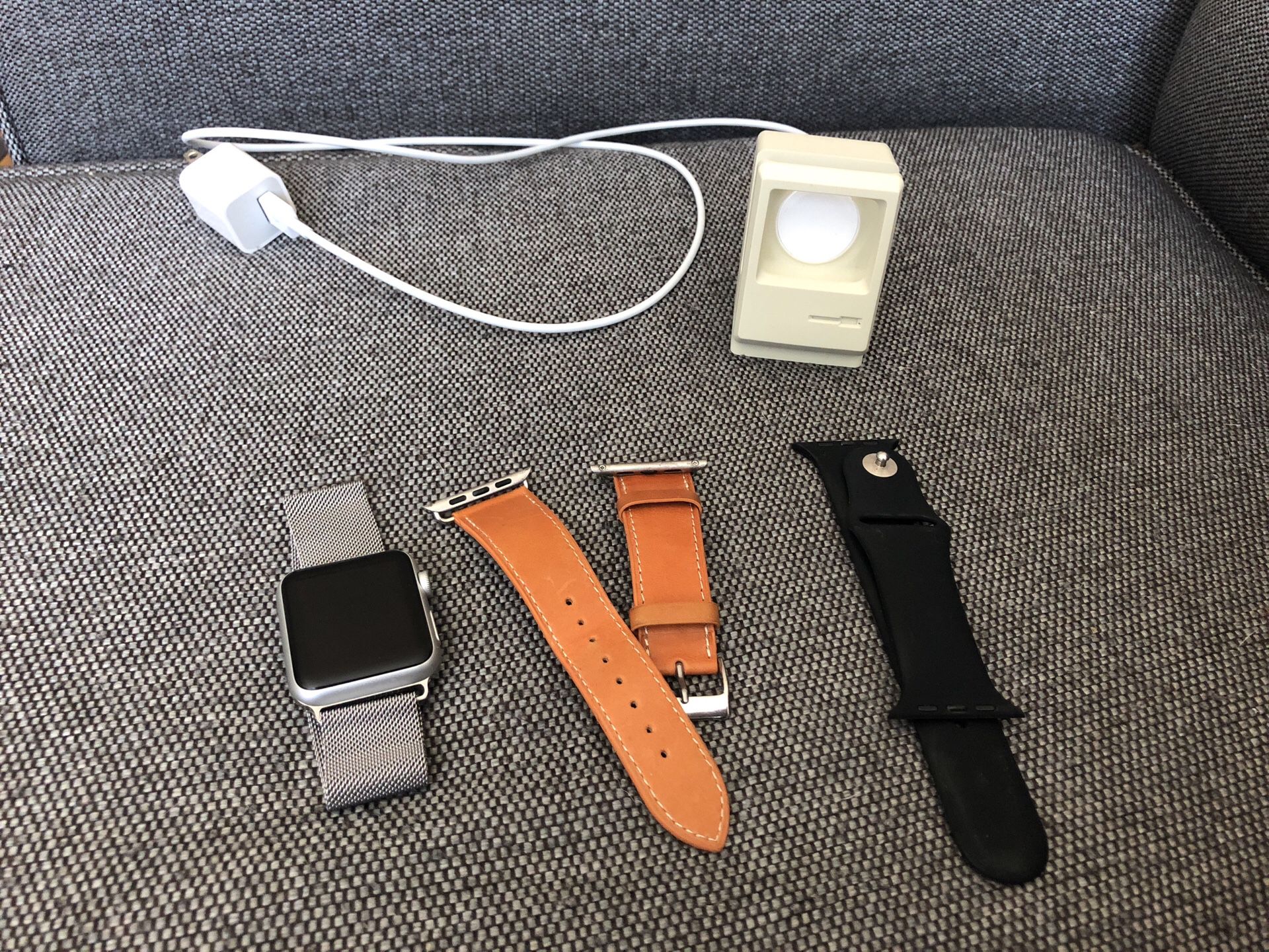 iWatch Series 1 42MM, three bands, mac charger