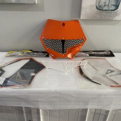 2007 2008 Cycra KTM SX 125 SXF 250 Stadium Half Vent Number Plate Decals Lot