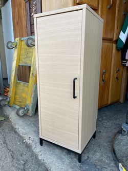 Single Door Storage Cabinet Light Wood