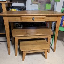 Solid Wood Nesting Tables, Set Of 3
