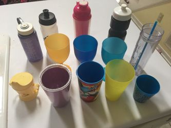 17 cups .50 c for each , glasses and plastic ( 5 cups free if you take all )