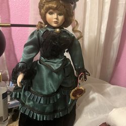 Vintage Porcelain Doll “Carmen” – Victorian Style – Germany – Original Tag