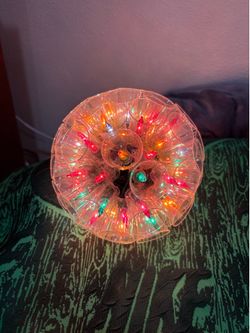 Handmade VINTAGE Plastic Punch Cup Christmas Tree Lights Holiday Hanging Ball