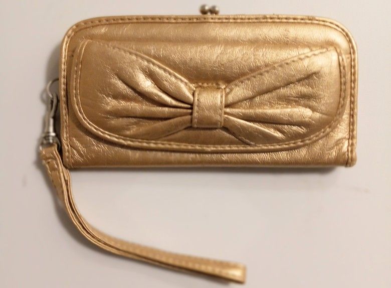 Gold Bow tie Wristlet