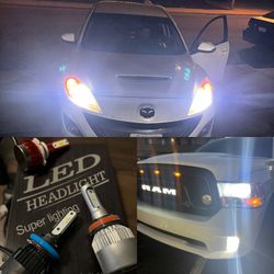 9006  LED Headlight Bulbs Low Beam Fog Light 300% Brighter 6500K Cool White Conversion Kit IP67 Waterproof 2 PCS