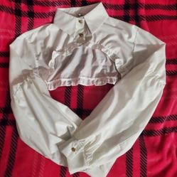 Collar Half Shirt Blouse White
