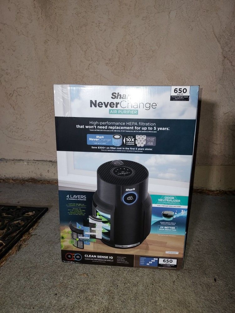 NEW Shark Never Change Air Purifier 650 Sq Ft HP152
