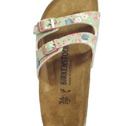 Birkenstock Ibiza Meadow Flowers Khaki New $70 Size 37