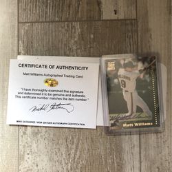 Matt Williams Signed Baseball Card