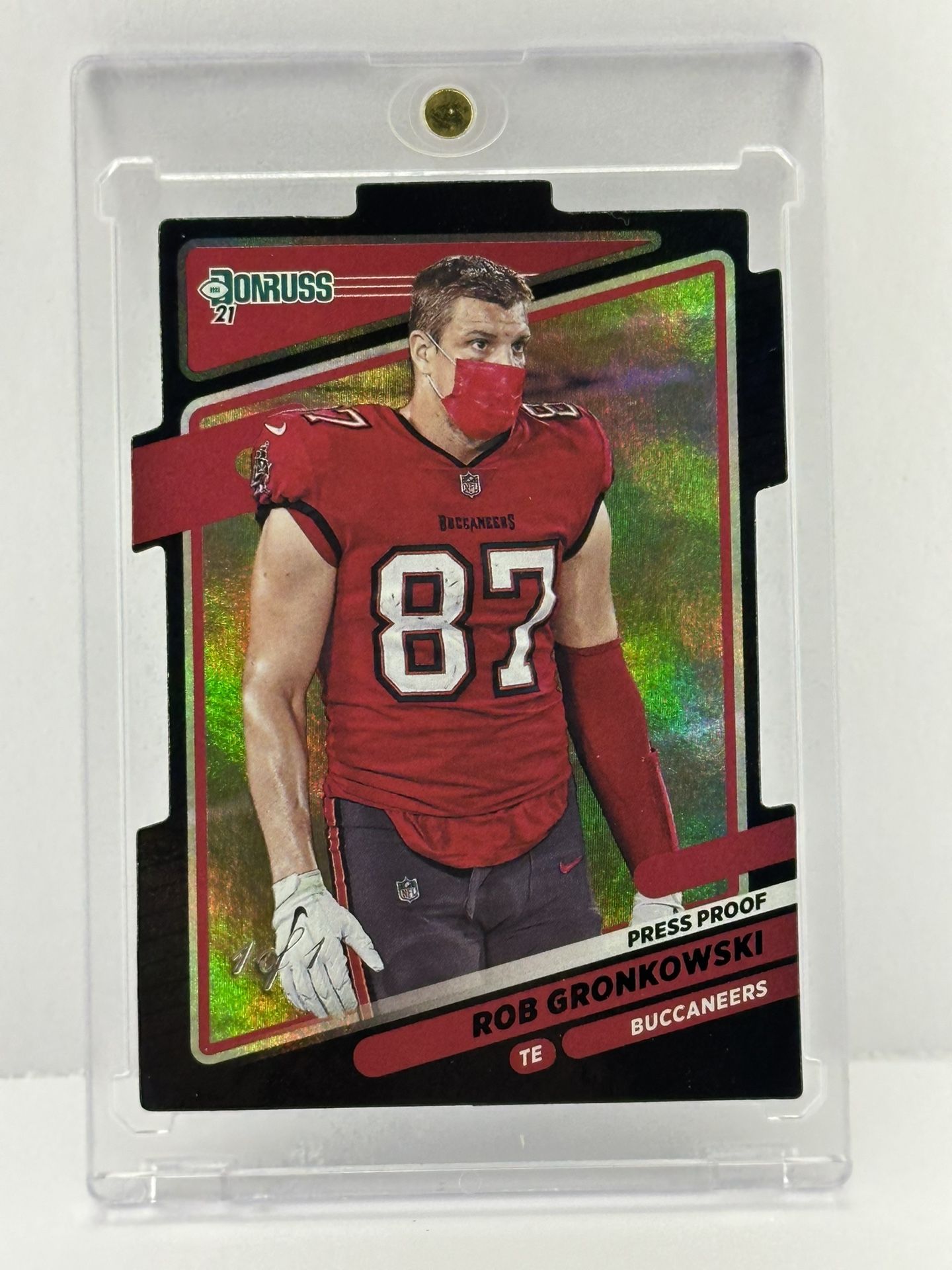 1/1 2021 Donruss Rob Gronkowski Press Proof Covid mask variation