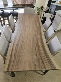 Stunning Unique Live Edge Solid Parota Wood Dining Table!