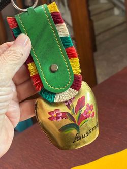 Traditional Alpine Souvenir Brass Cowbell