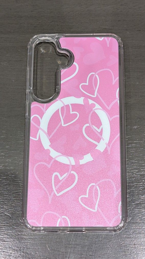 Samsung Galaxy S25 Plus 6.7 Inch Pink Heart Magsafe Case