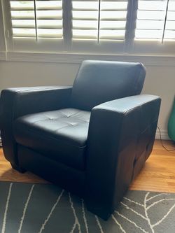 Dark Brown Faux Leather Accent Chair