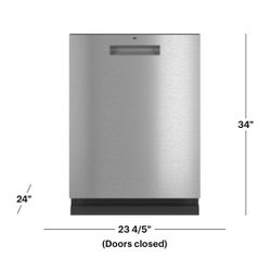 💦NEW Café Modern Glass Top Control Built-In Dishwasher wStainless Steel Tub 3rd Rack 45dBA Platinum