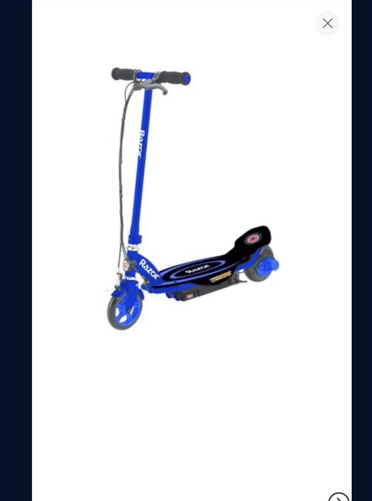 Electric scooter with the battery and charger
