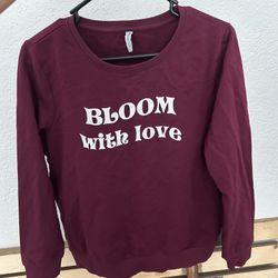 Maroon Bloom With Love Sweatshirt Size Large