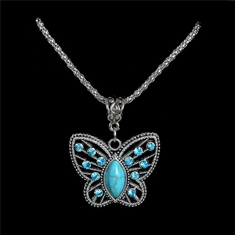 Women's vintage necklace Bohemian style jewelry butterfly