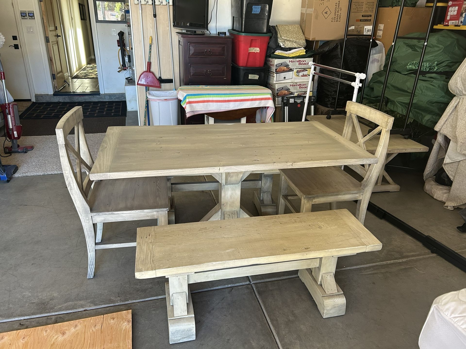 Table With Chairs and Benches