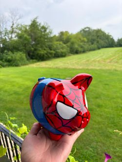 Spider man custom piggy bank