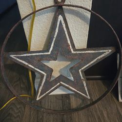 Vintage Dallas Cowboys Metal Star Sign 