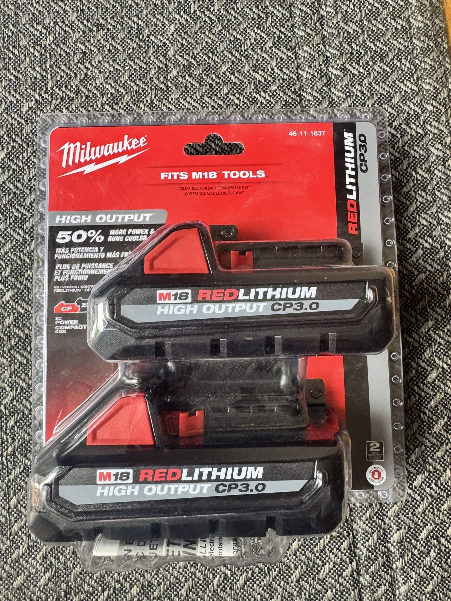 M18 18V Lithium-Ion HIGH OUTPUT CP 3.0Ah Battery Pack (2-Pack)