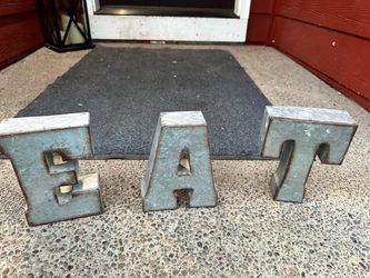 Galvanized Metal EAT Letter Sign Set